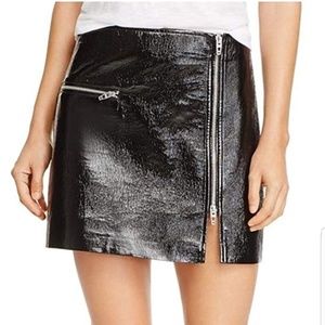 BlankNYC Black Patent Leather Zip Up Mini Skirt 31